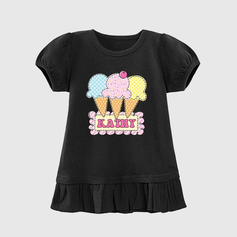 Personalized Girls Short Sleeve Ruffle Shirt| Cloth142