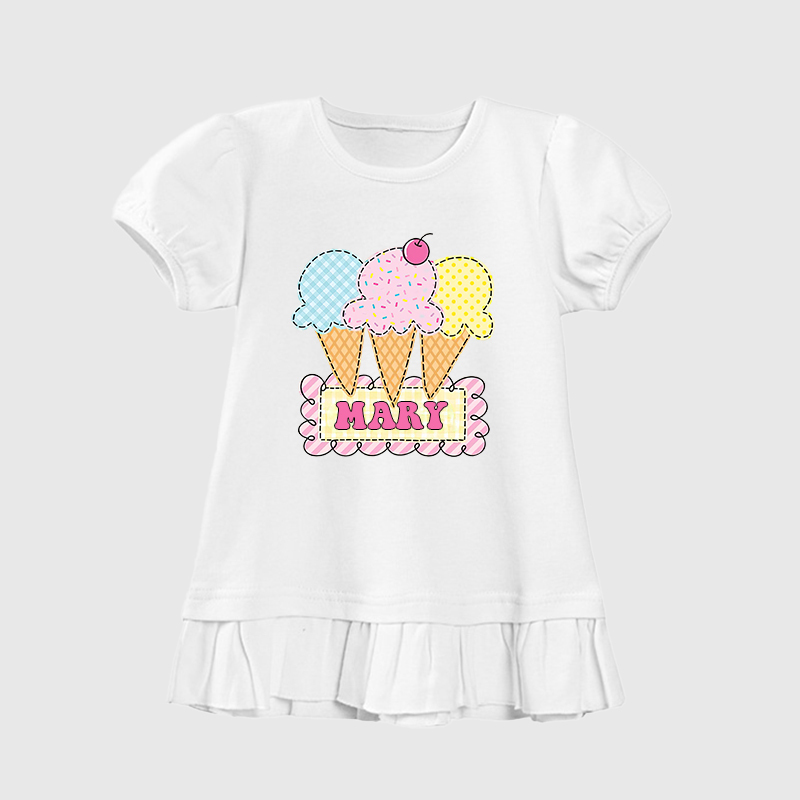 Personalized Girls Short Sleeve Ruffle Shirt| Cloth142