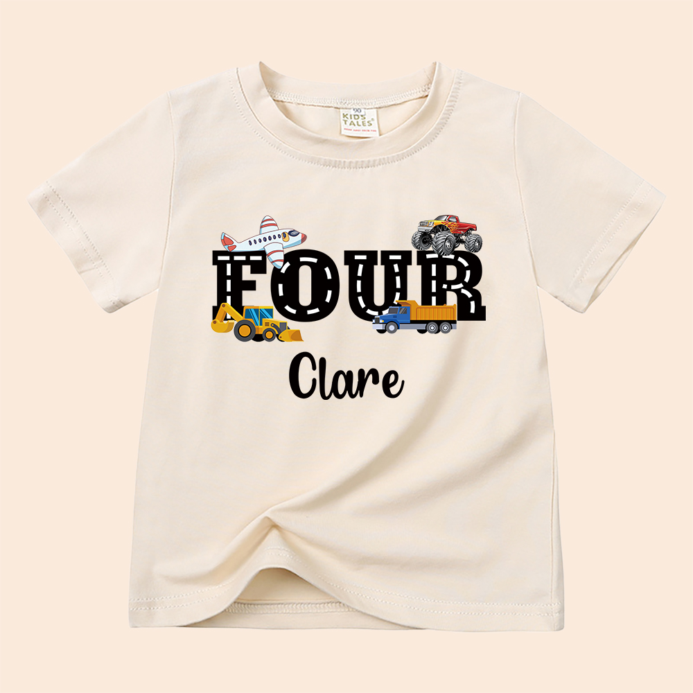 Personalized Kid Transportation Vehicle Party Birthday T-Shirt | inTee16