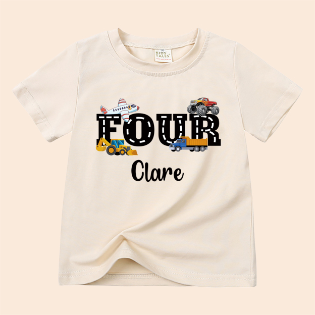 Personalized Kid Transportation Vehicle Party Birthday T-Shirt | inTee16