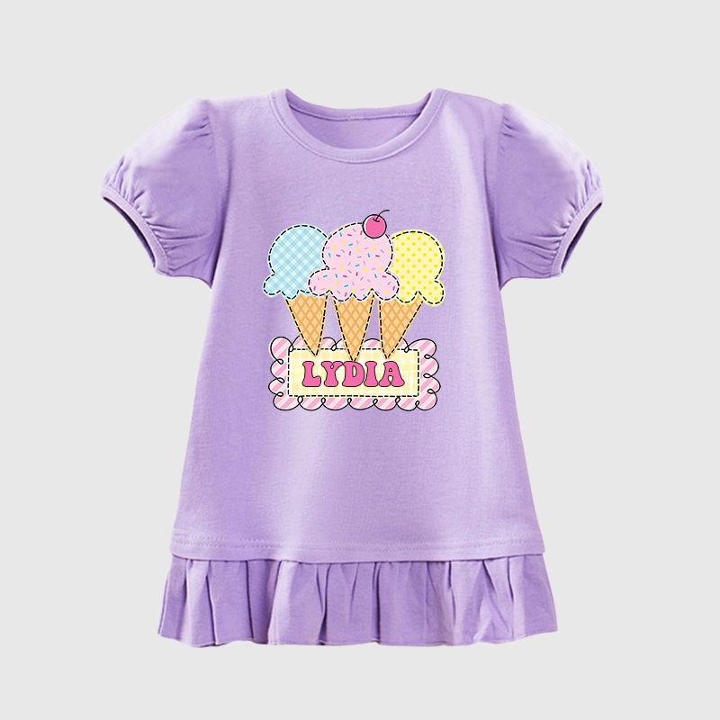 Personalized Girls Short Sleeve Ruffle Shirt| Cloth142
