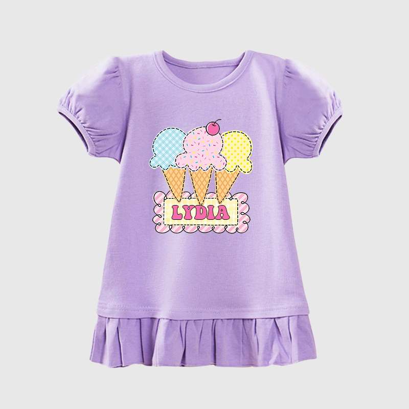 Personalized Girls Short Sleeve Ruffle Shirt| Cloth142