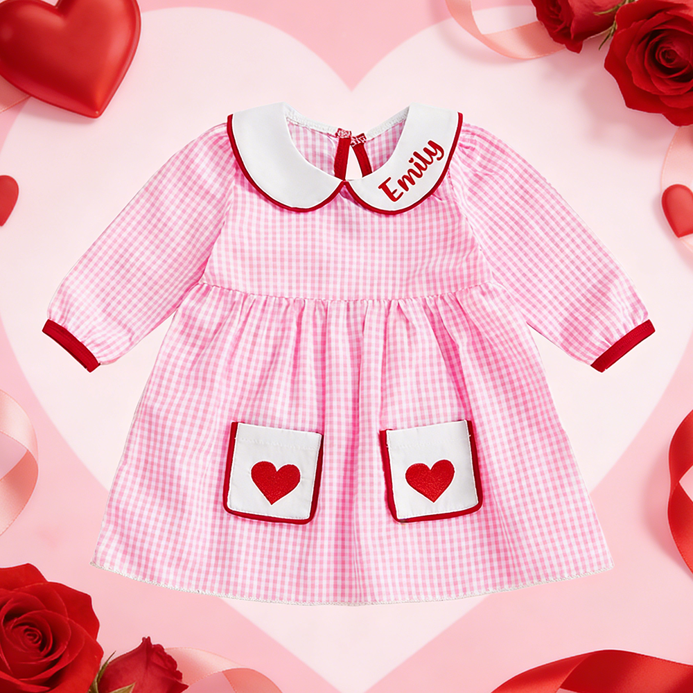 Personalized Girl Valentine's Day Heart Dress| YESVa11