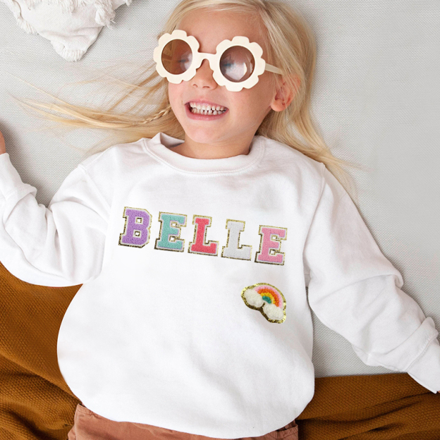 Personalized Girls Patches Sweatshirt |Cloth194