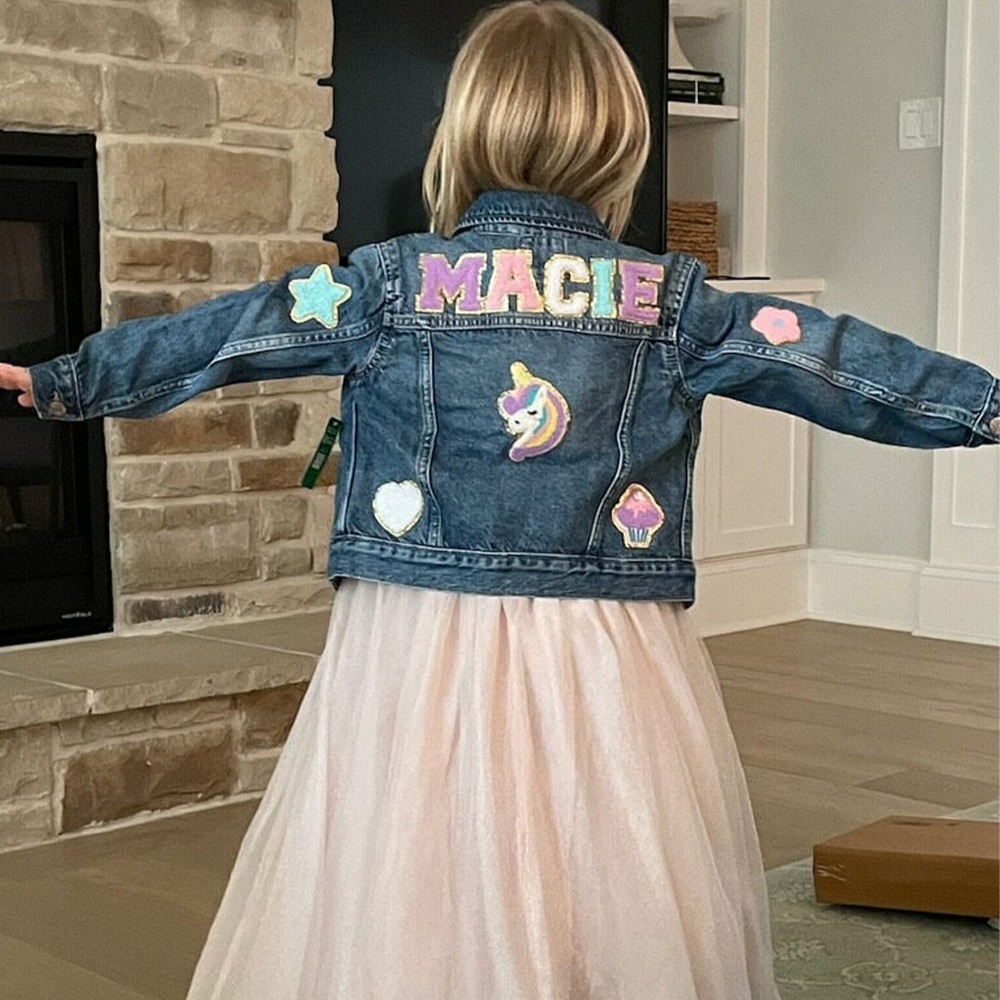 Personalized Hand Patch Kids Denim Jacket | inJacket33