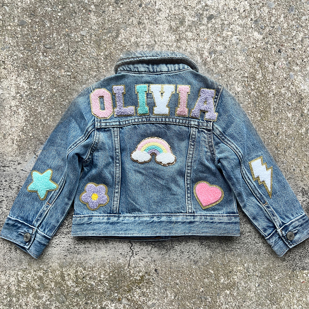 Personalized Hand Patch Kids Denim Jacket | inJacket33