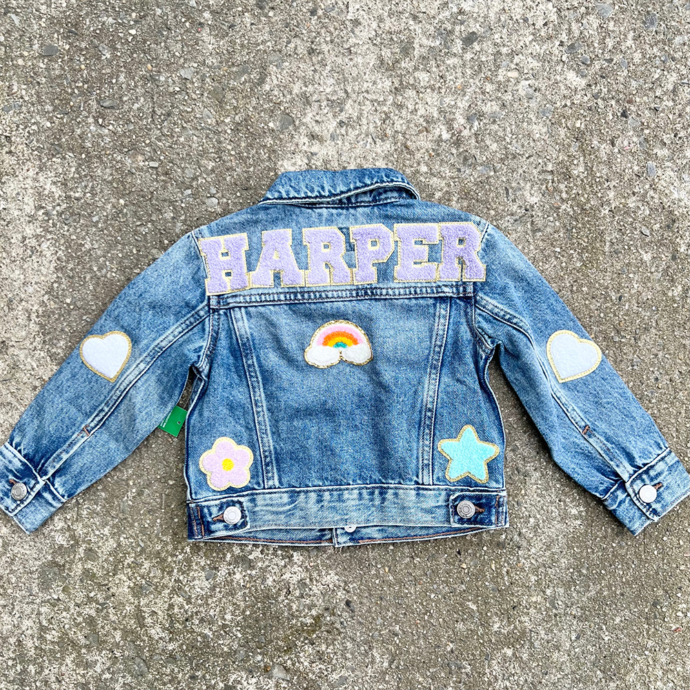 Personalized Hand Patch Kids Denim Jacket | inJacket33