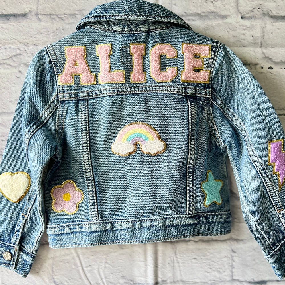 Personalized Hand Patch Kids Denim Jacket | inJacket33