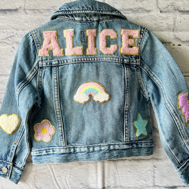 Personalized Hand Patch Kids Denim Jacket | inJacket33