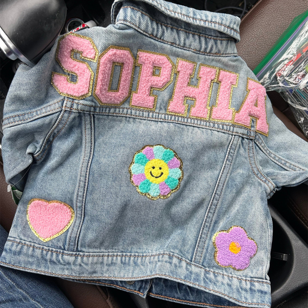 Personalized Hand Patch Kids Denim Jacket | inJacket33