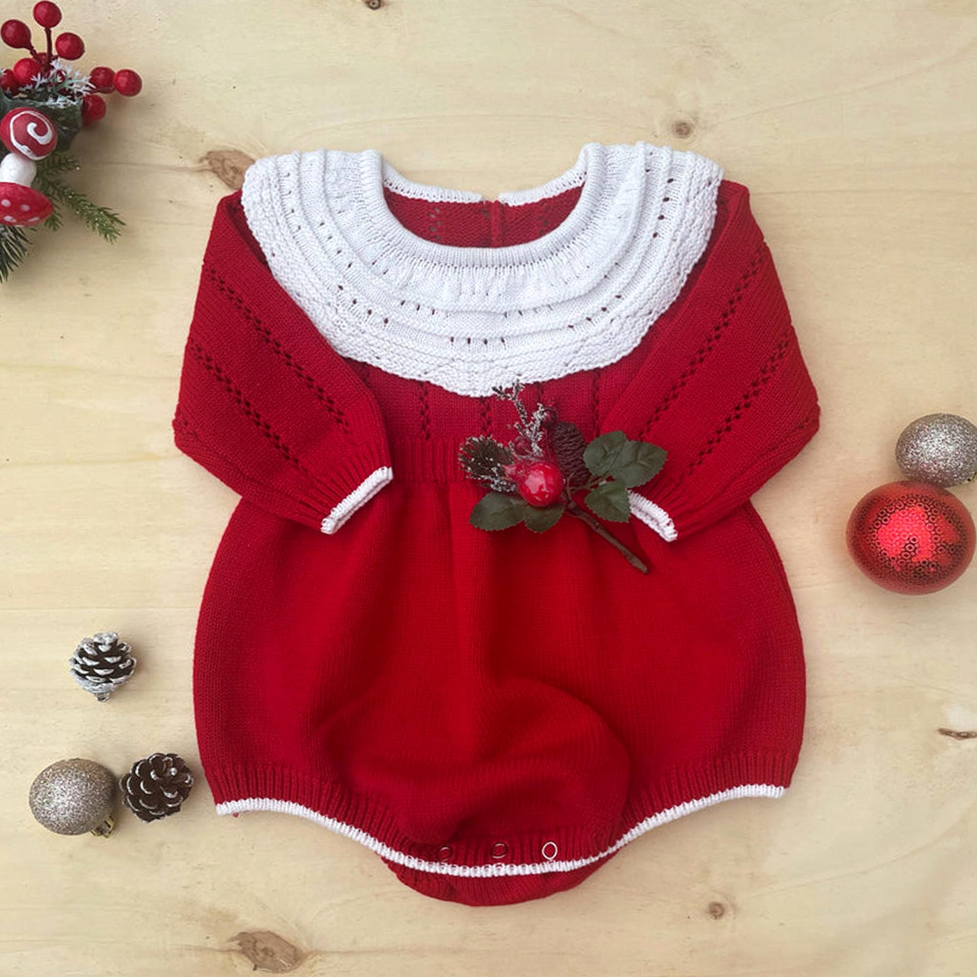 Personalized Baby Girl Christmas Embroidered Bubble Romper| BBcloth99