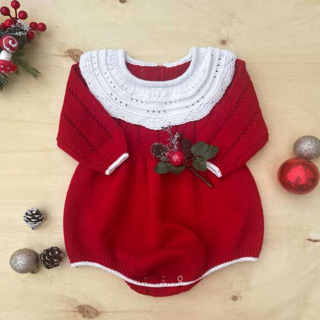 Personalized Baby Girl Christmas Embroidered Bubble Romper| BBcloth99