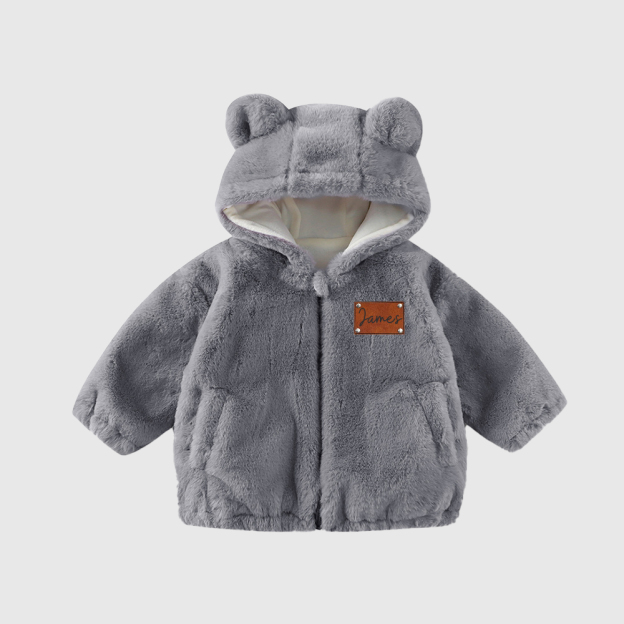 Personalized Leather Patch Kids Bear Jacket| Cloth255