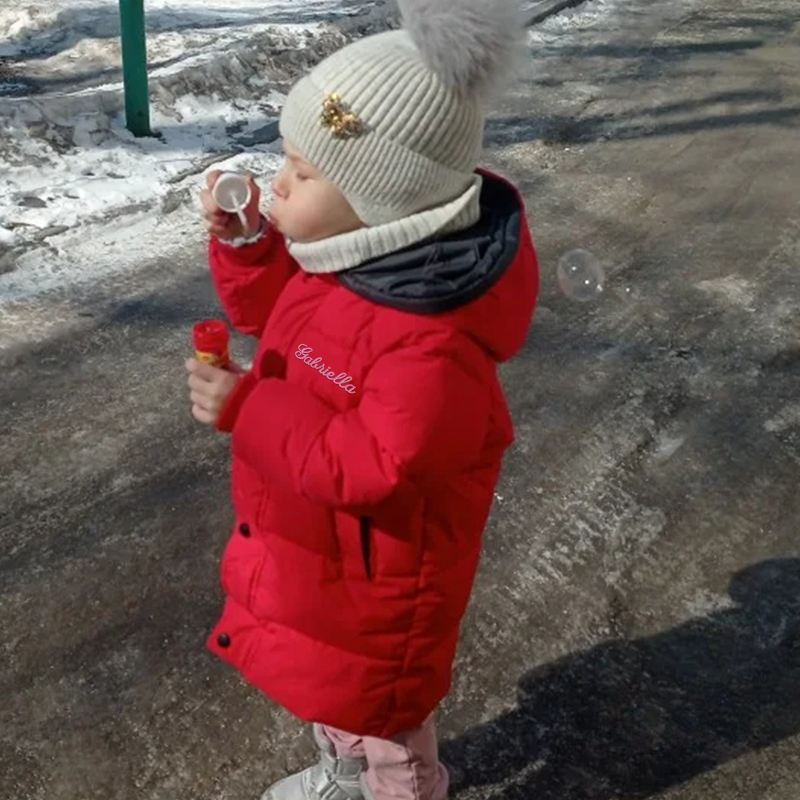 Personalized Kids Winter Thicken Warm Embroidered Long Jackets| Cloth199