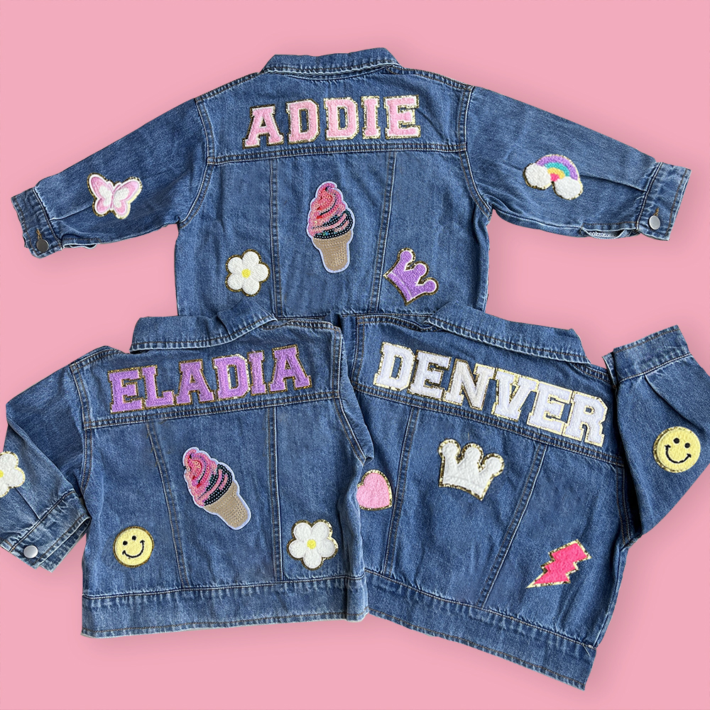 Personalized Hand Patch Kids Denim Jacket | inJacket33