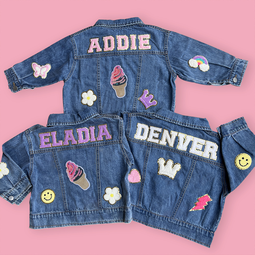Personalized Hand Patch Kids Denim Jacket | inJacket33