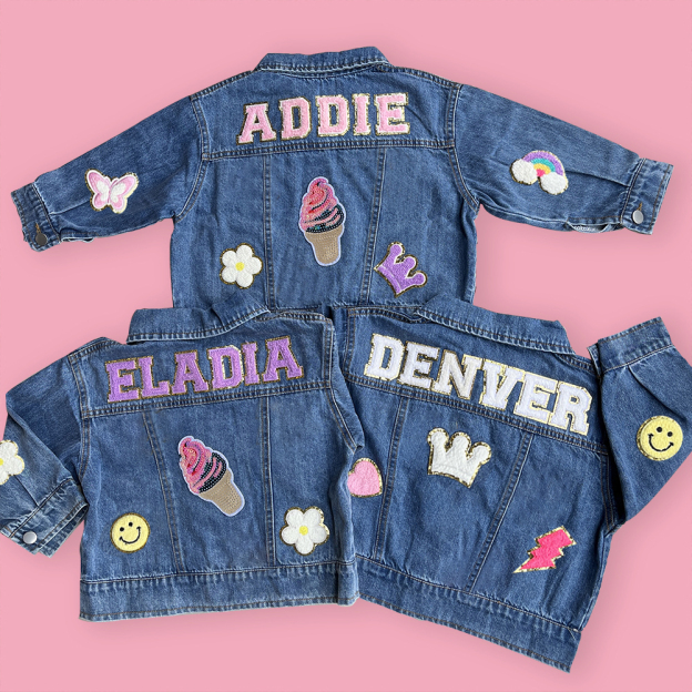 Personalized Hand Patch Kids Denim Jacket | inJacket33
