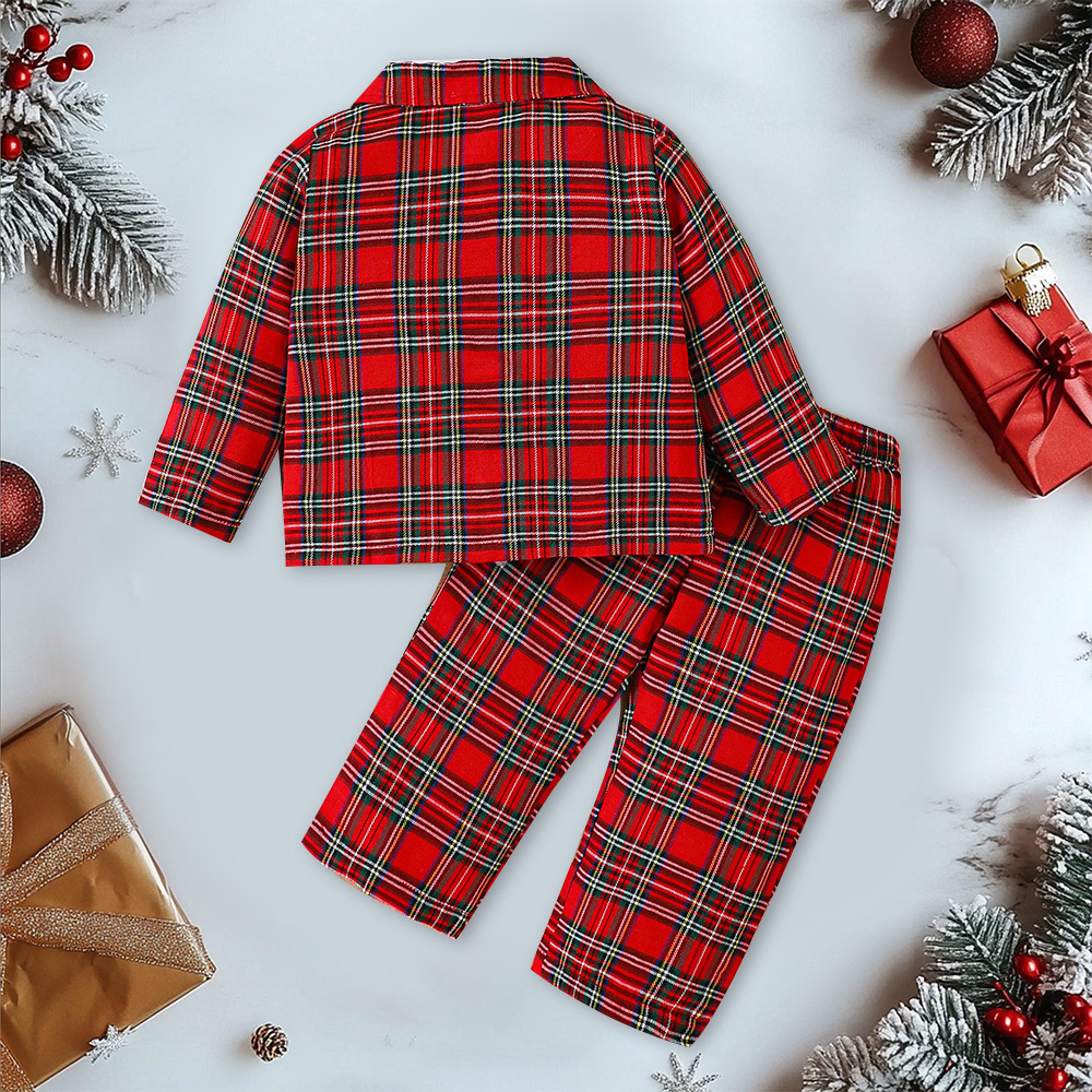 Personalized Kids Xmas Plaid Pajamas| YESMC33
