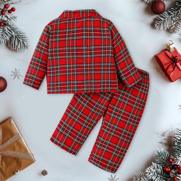 Personalized Kids Xmas Plaid Pajamas| YESMC33