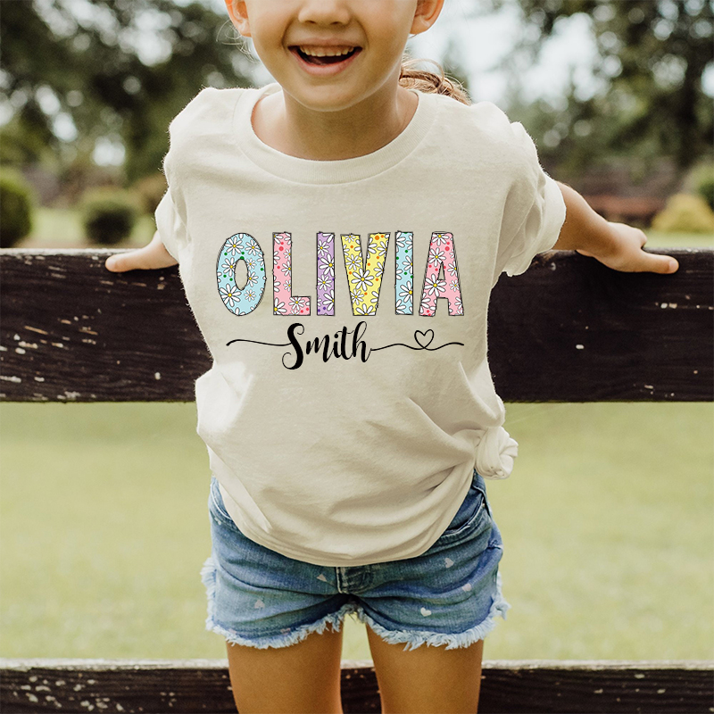 Personalized Girl Colorful Daisy Birthday T-Shirt| Cloth1474