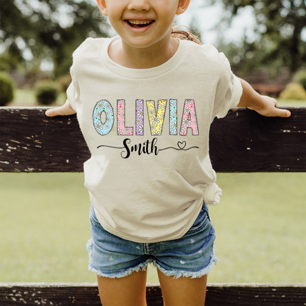 Personalized Girl Colorful Daisy Birthday T-Shirt| Cloth1474