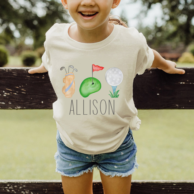 Personalized Kid Future Golfer Name T-Shirt| Cloth1433