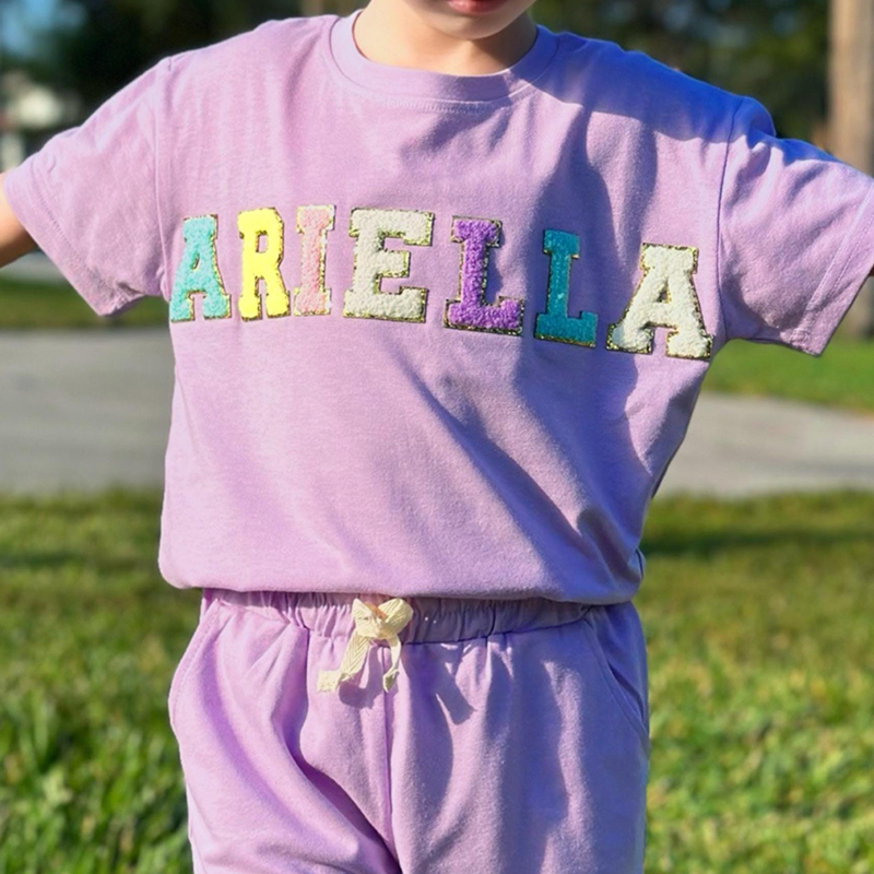 Personalized Kid Summer Hand Patch Toddler Set |Cloth218