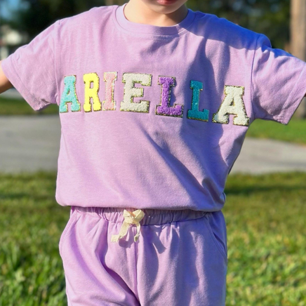Personalized Kid Summer Hand Patch Toddler Set |Cloth218