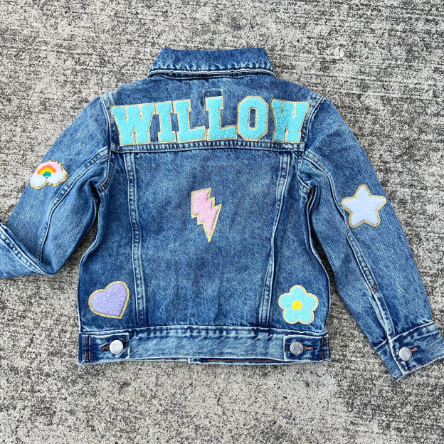 Personalized Hand Patch Kids Denim Jacket | inJacket33