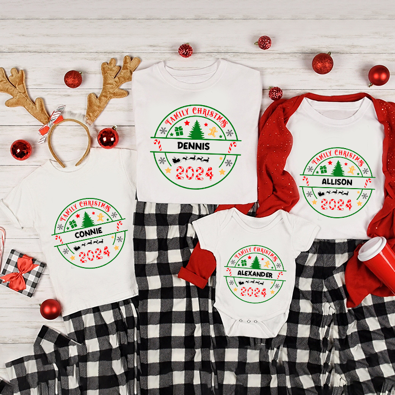 Personalized Family Christmas Name T-Shirt| Match0411