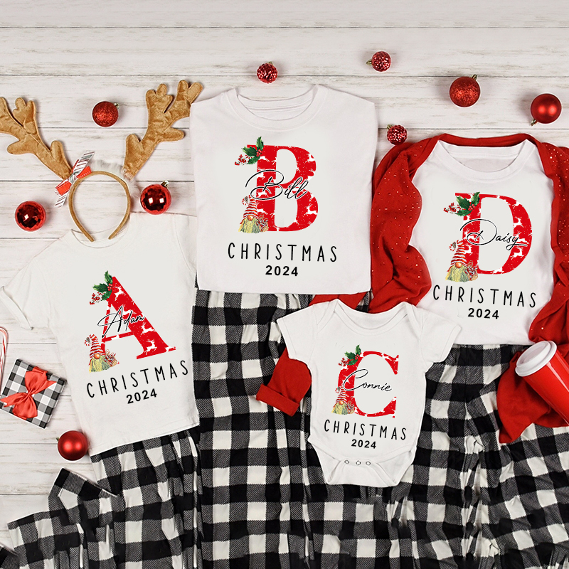 Personalised Family Christmas Name T-Shirt| Match0403