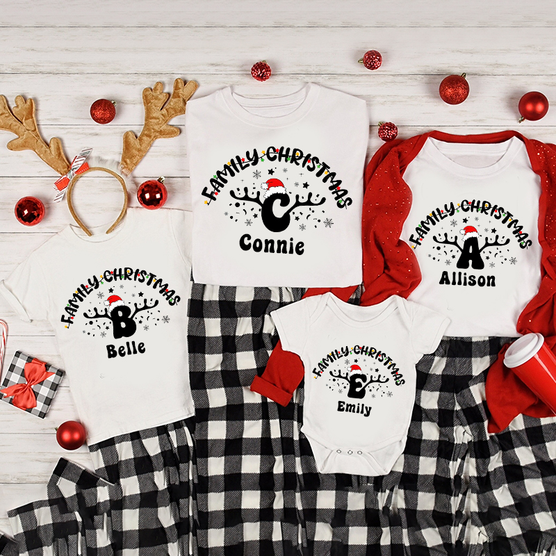 Personalised Family Christmas Name T-Shirt| Match0404