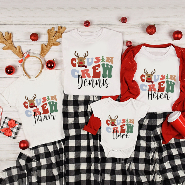 Personalized Family Christmas Monogrammed Name T-Shirt| Match0423