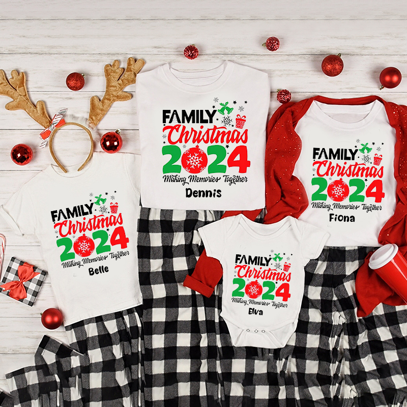 Personalised Family 2024 Making Memories Together T-Shirt| Match0406