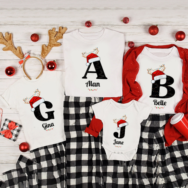 Personalized Family Christmas Name T-Shirt| Match0409