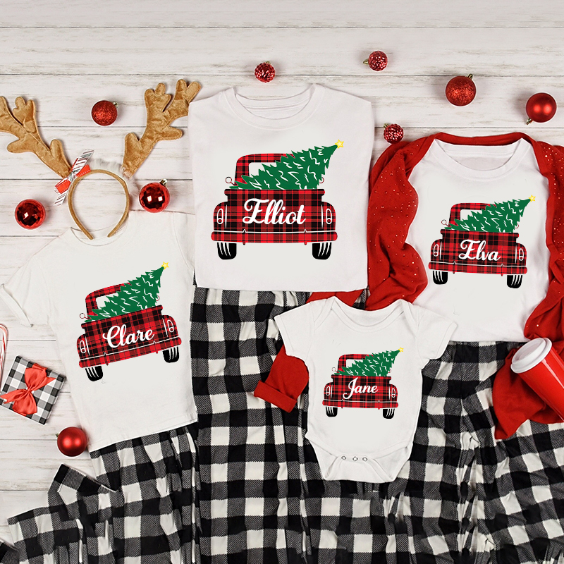 Personalized Family Christmas Name T-Shirt| Match0410