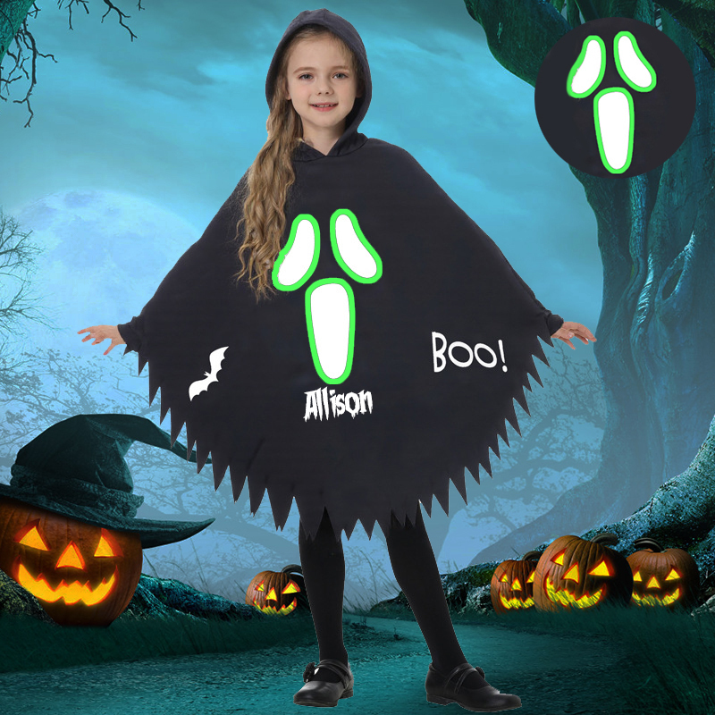 Kids Halloween Ghost Glow Costume Cloak Cape| YESHalloween01