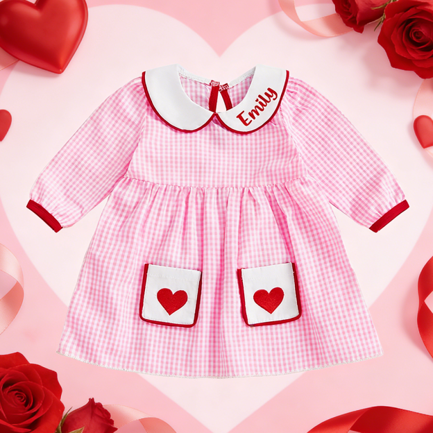 Personalized Girl Valentine's Day Heart Dress| YESVa11