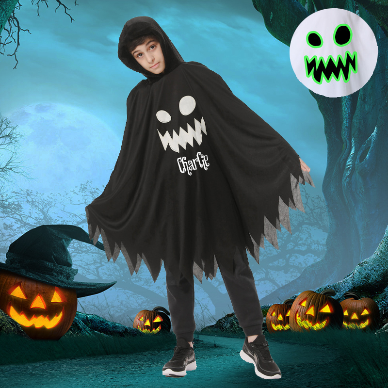 Kids Halloween Ghost Glow Costume Cloak Cape| YESHalloween01