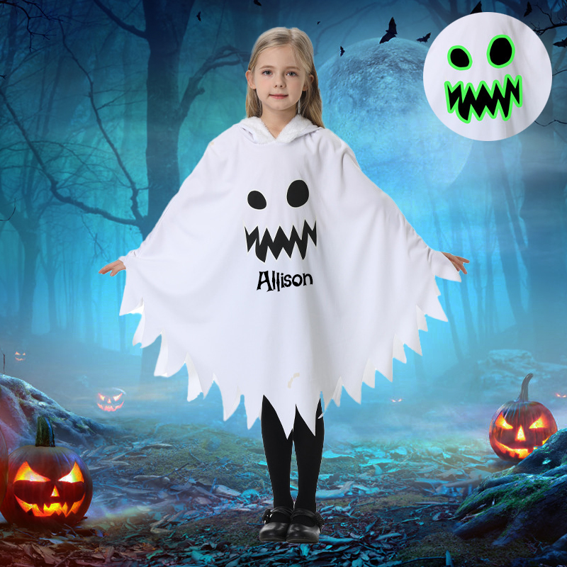 Kids Halloween Ghost Glow Costume Cloak Cape| YESHalloween01