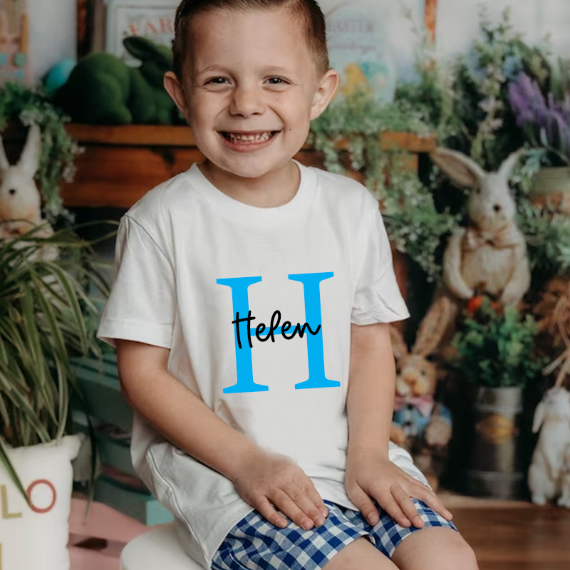 Personalized Kids Cozy Initial T-Shirt| Cloth123