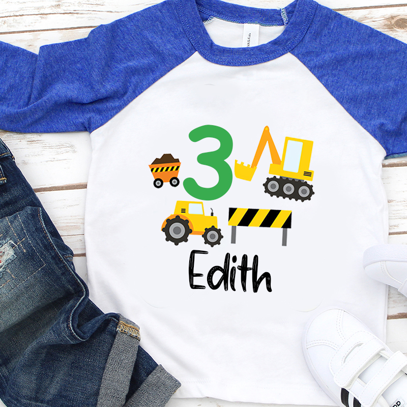 Personalized Boys Truck Long Sleeves Birthday Shirt| Cloth118