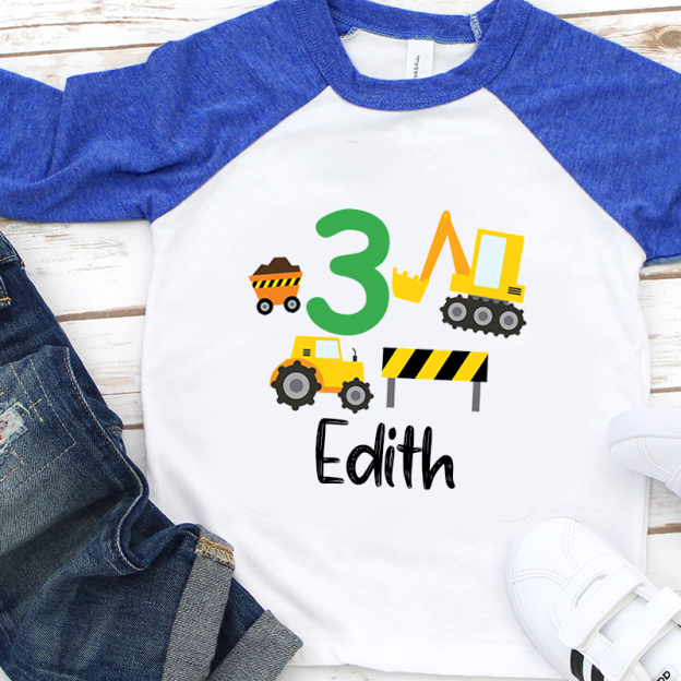 Personalized Boys Truck Long Sleeves Birthday Shirt| Cloth118