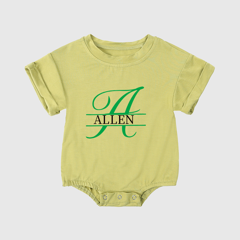 Personalized Baby Split Monogram Alphabet Bubble Romper| BBCloth46