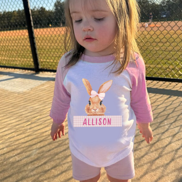 Personalized Kids Easter Bunny Long Sleeves Shirt| Cloth12430