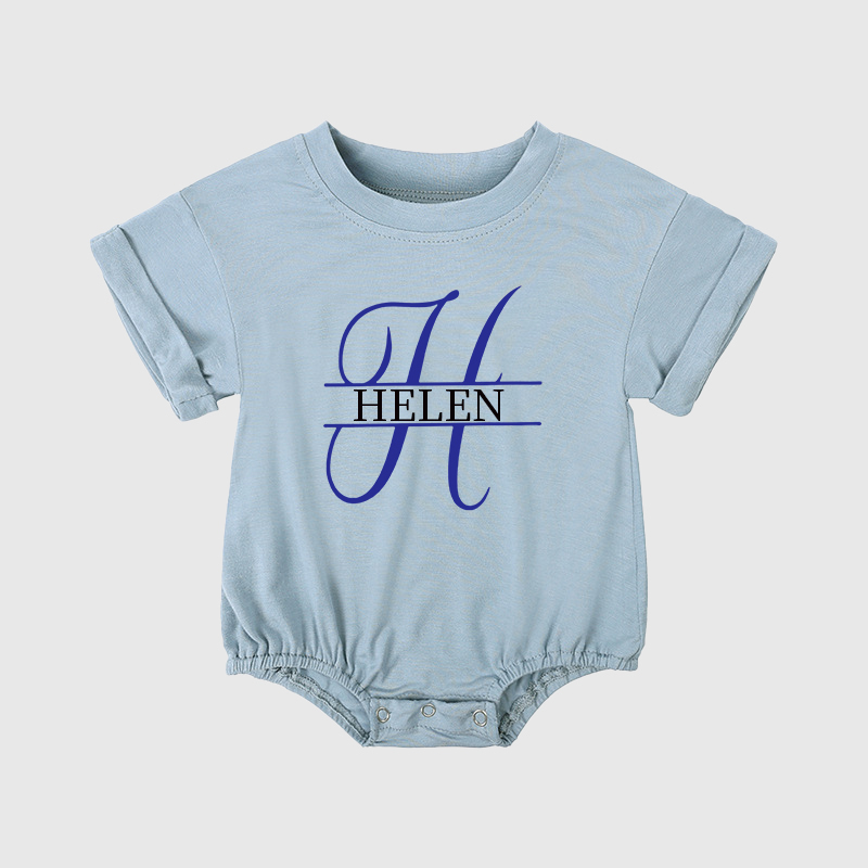 Personalized Baby Split Monogram Alphabet Bubble Romper| BBCloth46