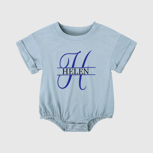 Personalized Baby Split Monogram Alphabet Bubble Romper| BBCloth46