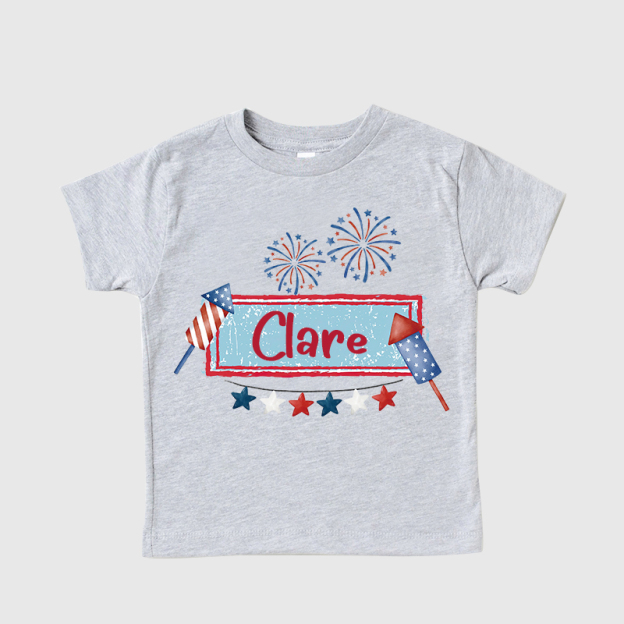 Personalized Kid 4th Of July Firework Independence T-Shirt| Cloth1452