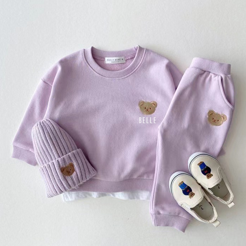 Personalized Kids Bear Sweatshirt Set| Cloth53