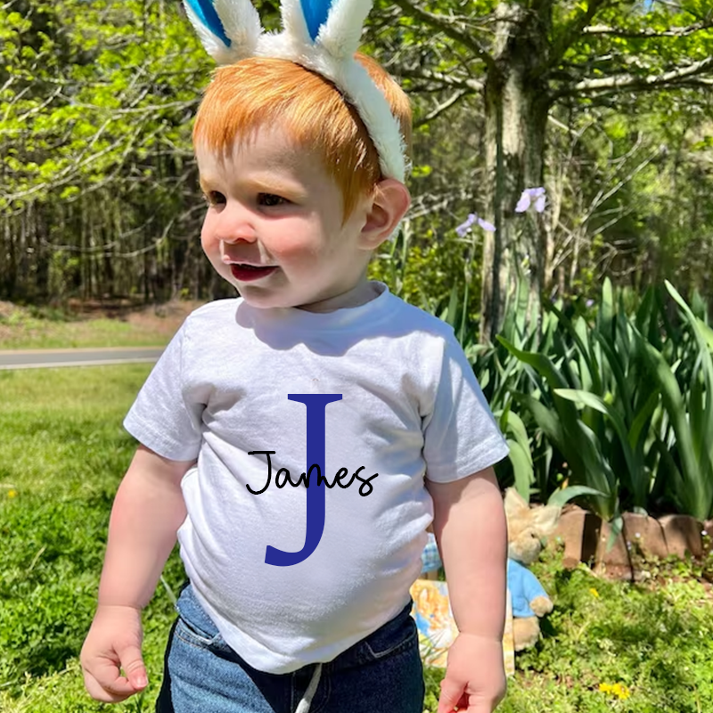 Personalized Kids Cozy Initial T-Shirt| Cloth123